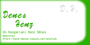 denes henz business card