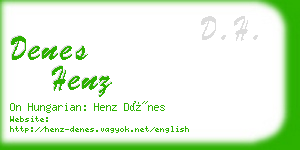 denes henz business card